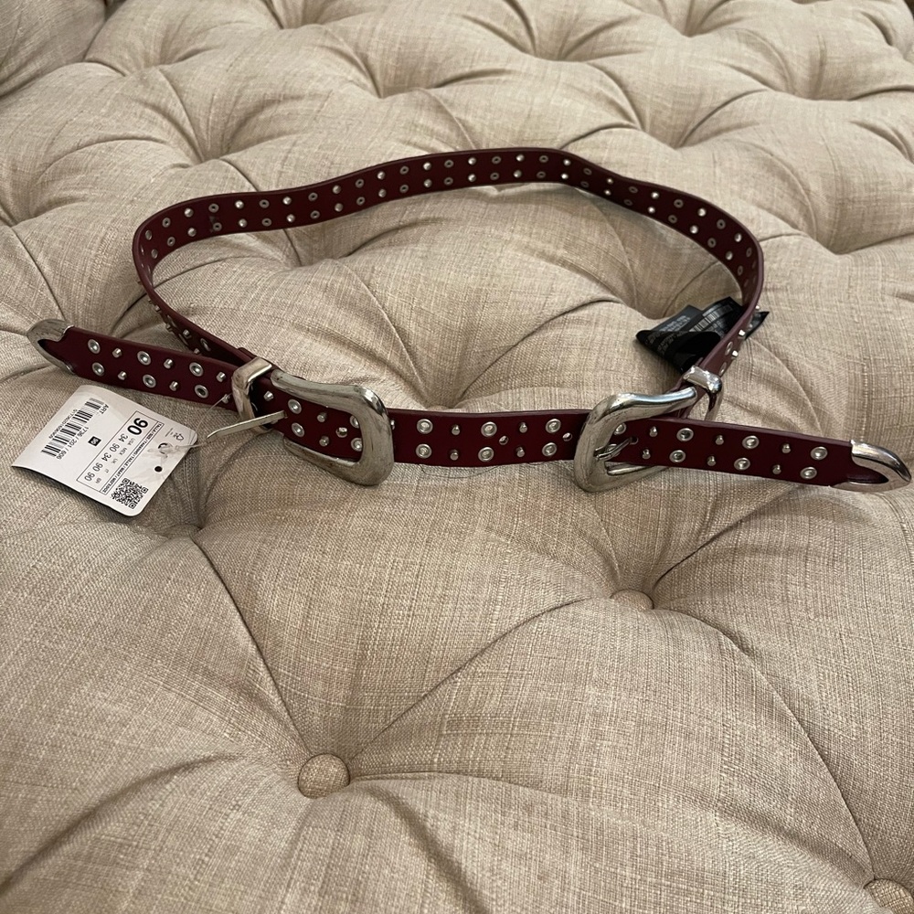 Zara Maron Leather Belt